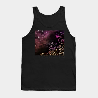 Abstract ink and gold flowers Tank Top